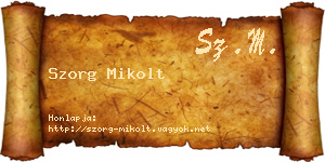 Szorg Mikolt névjegykártya